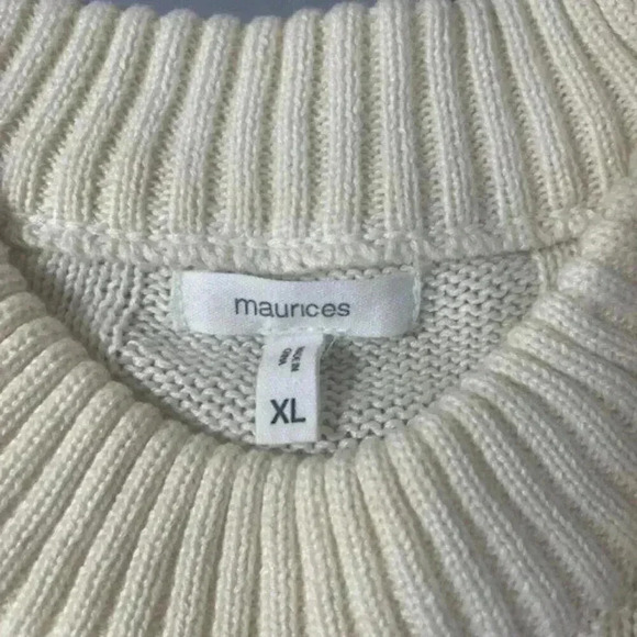 Maurices Cable Knit Cream Sweater Women's Size XL - Picture 2 of 7